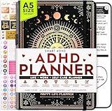 Adhd Daily Planner - A Self Care Personal Gratitude Journal to Increase Productivity and Success in Life & Work, Weekly & Monthly Undated Planner for Women and Men, Vision Board & Organizer + Stickers