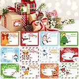 SULOLI Christmas Self Adhesive Gift Tag Stickers, 120 Pieces Xmas Present Name Labels for Gifts