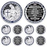 Quelay 10 Pieces Police Challenge Coins Saint Michael Challenge Coins Police Officers Bless Prayer Coins Patron Saint Coins Collectible Gift for Men Women Veterans Presents(Classic)