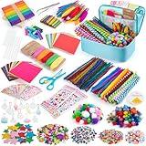 Sundaymot Arts and Crafts Supplies for Kids, 2000+Pcs Craft Kits for Kids, DIY School Craft Project, Bulk Craft Set, Includes Art Supplies and Oxford Cloth Bag, Arts and Crafts for Kids Ages 6+