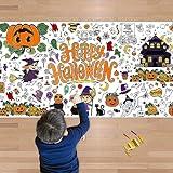 OHOME Halloween Giant Coloring Poster/Tablecloth-Halloween Crafts for Kids-30 x 72 Inches Jumbo Paper Coloring Banner Gifts for Kids Activities Games Toys Party Favors- Halloween Party Decorations