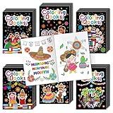 JAPBOR Hispanic Heritage Month Coloring Books - 24PCS Mini Hispanic Culture Color Book Bulk for Kid Party Favor, Latino American Small Colouring Pages for Birthday Gifts Class School Draw Paint Game