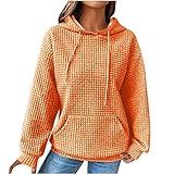 Hoodies For Women Waffle Knit Oversized Sweatshirts Loose Fit Outdoor Sports Drawstring Hoodie Comfy Hooded Pullover Sweaters Long Sleeve Casual 2025 Fall Fashion Country Concert Outfits For Women