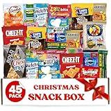 Snack Box (45 Pieces) Gift Care Package Basket for Adults Kids Office College - Perfect for Birthdays Holidays - Packed in a Beautiful Gift Box