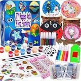 Huastyle Arts & Crafts Kits for Kids Girls Ages 8-12, 24 Wood Slices Pack Creative DIY Activity Gifts Toy, Wooden Ornaments Crafts for Girls 4-6 6-8 Years Old Birthday Gifts