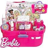 Barbie Cosmetic Case by Horizon Group USA, DIY Beauty Kit for an at-Home Spa Day, Create Your Own Face Sheet Masks, Nail Art & Body Glitter, Includes Reusable Storage Case with Removable Tray