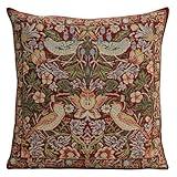 Charlotte Home Furnishings Throw Pillow Covers 16x16 in, Red Strawberry Decorative Couch Pillow Covers, Boho European Tapestry Cushion Cases, Living Room Cozy Home Decor, Jacquard Woven Soft Cotton