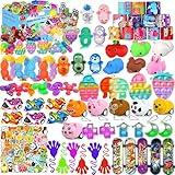 Aowrebu 117 PCS Party Favors for Kids 4-8 8-12, Pop Fidget Toys, Treasure Box for Classroom, Pinata Filler, Goodie Bag Stuffers, Prize Box, Treasure Chest, Classroom Prizes