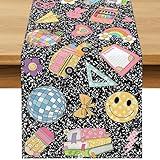 Buxiuer Composition Notebook Table Runner for Back to School Party Decoration First Day of School Classroom Dining Room Home Kitchen Table Decor
