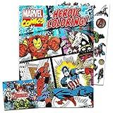 Marvel Comics Coloring Book for Adults Relaxation Set ~ Advanced Marvel Coloring Book Featuring Iron Man, Thor, Spider-Man, Captain America, and More with Stickers (Marvel Coloring Books for Adults)