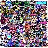 Water Bottle Stickers 200 Pcs Cool Neon Sticker Packs, Prizes for Kids Classroom Reward, Waterproof Vinyl Stickers for Water Bottles Laptop Skateboard Scrapbooking Journaling Notesbook Luggage etc