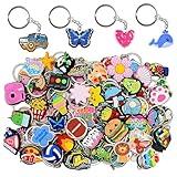 Gibleitz 30pcs Random Different Keychains,Mixed Non-Repeat Cute Key Chain for Classroom Prizes Students Incentives Holiday Gifts Party Favors