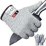 Apaffa 2PCS Cut Resistant Gloves - Food Grade, Anti Cutting Gloves for Kitchen, Mandolin Slicing & Wood Carving - Large