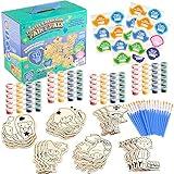 Mermaid & Pirate Wood Painting Kits (24 ct)- Perfect Goodie Bag Party Favors for Kids Birthday Party -Each has a Wood Craft, Paints, Brush & Sticker for Boys & Girls -Kids Multi-Item Party Favor Packs