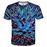 Linnhoy 3D Men's Women's Fashion T-Shirts Short Cool 3D Printed Tops Adults Teens Creative Graphic Tees Unisex Novelty Colorful Shirts Size M