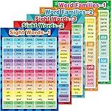 Educational Posters Sight Words and Word Families Posters Educational Charts, Classroom Posters and Decorations Learning Posters for Preschool, Kindergarten, Nursery, Homeschool, Playroom Decor