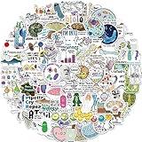 100Pcs Funny Biology Waterproof Stickers Pack for Water Bottle, Laptop, Notebook, Scrapbook, Cute Microbiology Stickers for Teachers Students, Biology Decals, Gifts for Teens, Adults