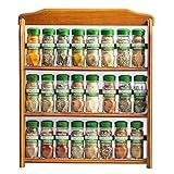 McCormick Gourmet Three Tier Wood 24 Piece Organic Spice Rack Organizer with Spices Included, 27.6 oz