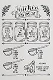 HOUVSSEN Kitchen Measurement Conversion Meter Measurement Guide Metal Tin Sign Art Print, Kitchen Decor, Measuring Cup Help Guide, Pantry Signage 8x12 Inch