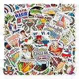 Pack 50 Pcs Travel Costa Rica Pura Vida Stickers for Water Bottles Waterproof Laptop Luggage Scrapbooking Journaling Teens Adults Funny Aesthetic Sticker Packs Small Vinyl Decals