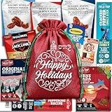 Christmas Nuts & Jerky Gift Basket - Delicious Christmas Gift Set With Beef Jerky Variety Pack, Designer's Christmas Basket For Family And Christmas Snacks - Family Christmas Gifts, Christmas Treats & Holiday Gift Baskets By Cheshire Gifts