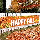 KatchOn, Happy Fall Yard Banner - XtraLarge, 120x20 Inch | Fall Festival Decorations Outdoor | Fall Banners for Fall Decorations | Friendsgiving Party Decorations | Thanksgiving Outdoor Decorations