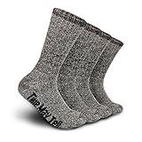 Time May Tell Mens Merino Wool Hiking Cushion Socks Thermal Warm Crew Winter Boot Socks Pack (Brown(2 pairs), US Size 9-13)