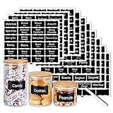 SWOMMOLY 264 Pantry Labels Set, 243 preprinted and 21 Blank Labels with a Chalk Marker Pen. Water Resistant Food Pantry Label Sticker, Complete Jar Container Decals for Pantry Organization Storage