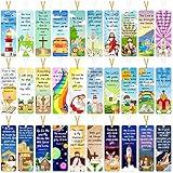 Chinco 120 Pack Christian Bookmarks for Kids Bible Verse Bookmarks with Ribbon Scripture Inspirational Quotes School Gifts Church Supplies for Kids Teens Adult Teachers