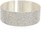Anne Klein Classics Silvertone Crystal Cuff Bracelet