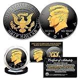 2019 Black Ruthenium JFK Half Dollar U.S. Coin 2-Sided 24K Gold (P-Mint)