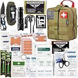 EVERLIT 250 Pieces Survival First Aid Kit IFAK EMT Molle Pouch Survival Kit Outdoor Gear Emergency Kits Trauma Bag for Camping Boat Hunting Hiking Home Car Earthquake and Adventures