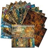 BLEDS Scrapbook Paper 160gsm, 24 Sheets Vintage Craft Scrapbooking Paper Pad 6x6 Single-Side Printing Junk Journal Cardstock Paper Supplies for Card Making Decorative Background Art Album (21006)