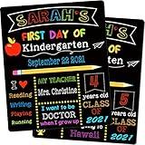 First & Last Day of School Chalkboard, 10 x 12 Inch Double Sided Back to School Sign for Kids/Girls/Boys, Reusable Wooden 1st Day of Preschool/Kindergarten Photo Props