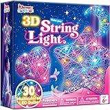 Klever Kits 3D String Art Kit for Kids, Light Up String Light Toy with 30 Multi-Colored LED Bulbs, Arts and Crafts Set, Birthday Gifts for Girls and Boys Ages 6+