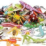 76 Pack Mini Plastic Bug Set, Realistic Insects Toy for Child, Fake Bugs Figure for Kid, Toddler, Insect Themed Party Favors Gift, Cupcake Topper, Education School Classroom reward, Sensory Bin Filler