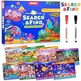 Preschool Learning Activities Search and Find Books, Travel Game for Road Trip Car Airplane, Busy Book Activity Books Birthday Gifts for Kids Ages 3-8