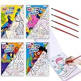 ArtCreativity 4 Pack Mini Paint with Water Books for Kids - Total of 96 Pages -Mess Free Coloring for Toddlers -Water Coloring Books Mess Free Painting -Water Painting Books for Kids 1 2 3 4 5 6 7 8+