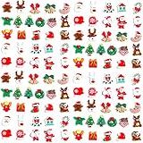 100pcs Christmas Slime Flatback Charms, Assorted Craft Resin Ornaments Miniature Ornaments Set, Santa Snowman Tree Bell Resin Decoration for Craft Making, Ornament Scrapbooking DIY Crafts
