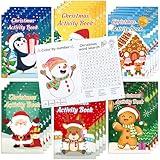 24PCS Christmas Activity Books Party Favors for Kids - Winter Xmas Holiday Games Coloring Maze Book in Bulk, Classroom Activities Crafts Gifts