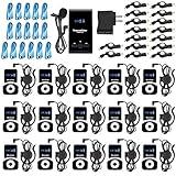 EXMAX Translation Equipment for Church ATG-100T 195MHz Wireless Audio Tour Guide System Voice Transmission for Interpretation City Tour Museum Exhibition Travel Classroom (1 Transmitter 15 Receivers)
