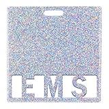 Plifal EMS Badge Buddy Card Holder - Emergency Medical Services Glitter Sliver Nurse Nursing Accessories Horizontal ID Name Identification Tags for Hospital Medical Student Work