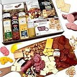 GiftWorld Deluxe Meat and Cheese Gift Basket, Charcuterie Food Items, Cheese Gift Basket Assortment, Food Gifts for Men, Tailgating Food Gift Baskets, Christmas Food Gifts, Food Basket for Business Gifts, Congratulations, Thanksgiving, Food Care Packages, Retirement, Thinking of You