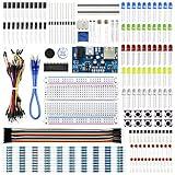 REXQualis Electronics Basic Kit w/Power Supply Module, Breadboard, Jumper Wire, LED,Resistor, comes with more than 300pcs sensors and components for fun and simple electronic projects.