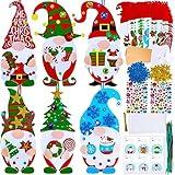 Winlyn 24 Sets Christmas Craft Kits Winter Crafts DIY Christmas Gnome Ornaments Decorations Art Sets Gnome Christmas Foam Stickers for Kids Holiday Seasonal Home Classroom Activities Party Favors