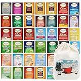 Stash Tea Bags Sampler Assortment Variety Pack Gift (40 Count) 18 Flavors with Handmade Cotton Pouch Great Gifts for Mom Dad Wife Husband