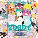 Original Squishmallows 2000+ One of a Kind Sticker Book, 43 Sticker Sheets, Kawaii Squishmallows Stickers for Water Bottle, Notebooks, Party Favor Bags, Cute Stickers & Sticker Books for Kids Ages 4-8