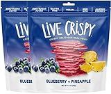 Live Crispy Fruit Chips - Pineapple-Powered Snack Packed with 100% Natural Fruit - Antioxidant-Rich, Vitamin-Packed (Blueberry/Pineapple) 2 Pack