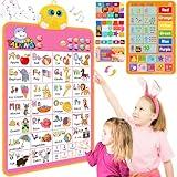 Interactive Alphabet Wall Chart, Talking ABC, 123s, Music Poster, Kids Learning Toys for Toddlers 1-3, Electronic Educational Toddler Toy, Educational Gift for Age 1 2 3 4 5 Year Old Girls Boys - Pink