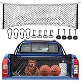 Truck Cargo Net for Pickup Truck Bed, High Elastic Tailgate Net with More Accessories, Truck Bed Cargo Net for Silverdo, Ford, GMC, Jeep, Ram, Trunk Organizers and Storage